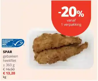 Spar Spar gebakken heekfilet aanbieding