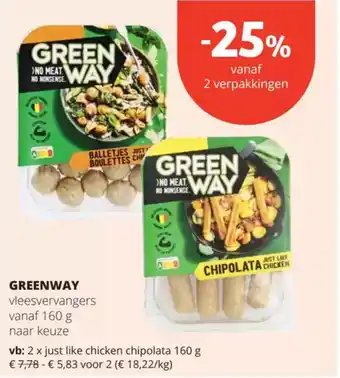 Spar Greenway vleesvervangers aanbieding