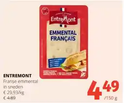 Spar Entremont Franse emmental in sneden aanbieding