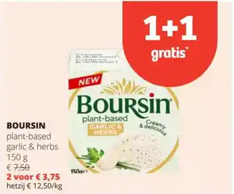 Spar BOURSIN plant-based garlic & herbs aanbieding