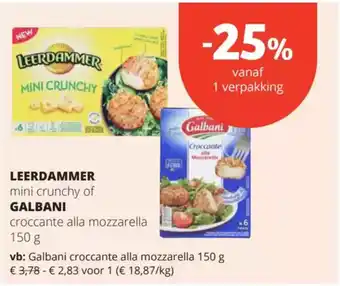 Spar Leerdammer mini crunchy of Galbani croccante alla mozzarella aanbieding