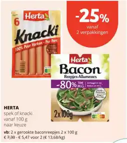 Spar Herta spek of knacki aanbieding