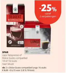 Spar Spar caps Nespresso of Dolce Gusto compatibel aanbieding