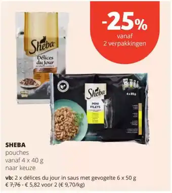 Spar Sheba pouches aanbieding