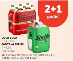 Spar Coca-Cola 6 x 1,5 L of Fanta of Sprite 4 x 1,5 L aanbieding