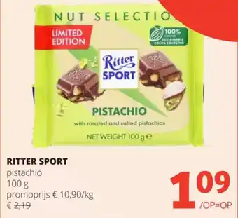 Spar Ritter sport pistachio aanbieding