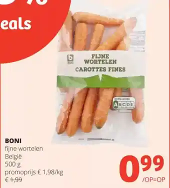 Spar Boni fijne wortelen belgië aanbieding