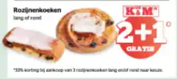 Spar Rozijnenkoeken lang of rond aanbieding