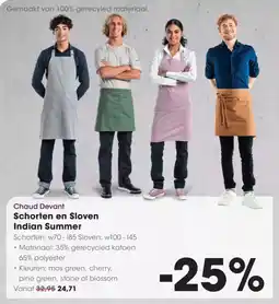 Chaud devant schorten en sloven indian summer