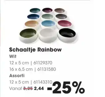 Hanos Schaaltje rainbow wit aanbieding