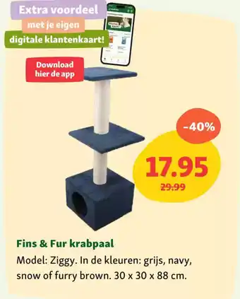 Maxi Zoo Fins & fur krabpaal aanbieding