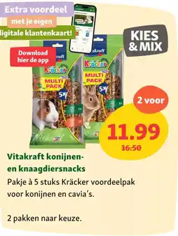 Maxi Zoo Vitakraft konijnen en knaagdiersnacks aanbieding