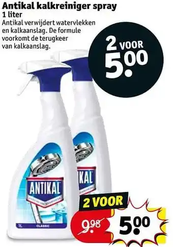 Kruidvat Antikal kalkreiniger spray 1liter aanbieding