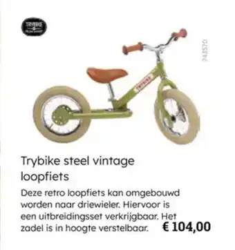 Multi bazar Trybike steel vintage loopfiets aanbieding