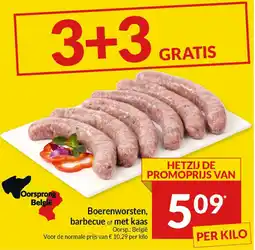 Intermarché Boerenworsten barbecue of met kaas aanbieding