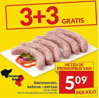 Intermarché Boerenworsten barbecue of met kaas aanbieding