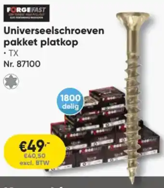 Toolstation Universeelschroeven Pakket Platkop aanbieding