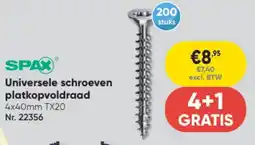 Toolstation Spax Universele schroeven platkopvoldraad aanbieding