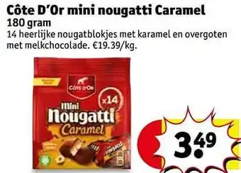 Kruidvat Côte d`or mini nougatti caramel 180 gram aanbieding