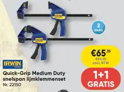 Toolstation Irwin QuickGrip Medium Duty snelspan lijmklemmenset aanbieding