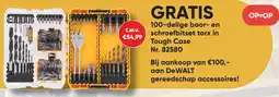 Toolstation DeWalt 100 delige boor en schroefbitset torx in Tough Case aanbieding