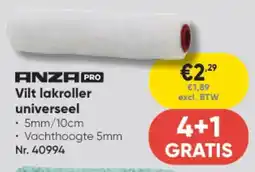 Toolstation Anza Pro Vilt Lakroller Universeel aanbieding