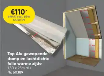 Toolstation Top Alu gewapende damp en luchtdichte folie warme zijde aanbieding