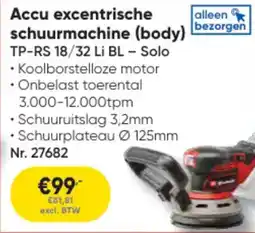 Toolstation Einhell Professional Accu excentrische schuurmachine body aanbieding