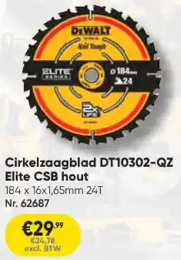 Toolstation DeWalt Cirkelzaagblad DT10302-QZ Elite CSB hout aanbieding