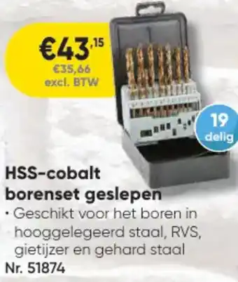 Toolstation Labor HSS Cobalt Borenset Geslepen aanbieding