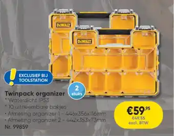 Toolstation DeWalt Twinpack organizer aanbieding