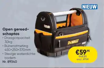 Toolstation DeWalt Open gereedschaptas aanbieding