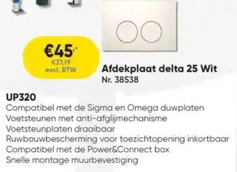 Toolstation Afdekplaat delta 25 Wit aanbieding