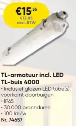 Toolstation TL-armatuur incl. LED TL-buis 4000 aanbieding