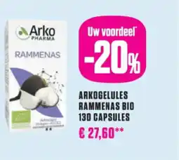 Medi Market Arkogelules rammenas bio 130 capsules aanbieding