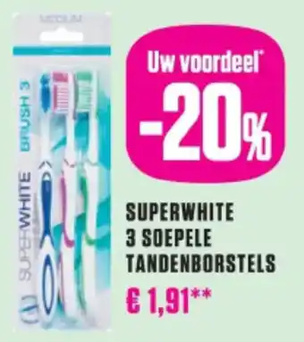 Medi Market Superwhite 3 soepele tandenborstels aanbieding