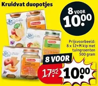 Kruidvat Kruidvat duopotjes 12+m kip met tuingroenten aanbieding