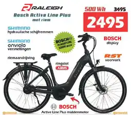 iTEK Raleigh Bosch Active Line Plus met riem aanbieding