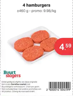 Carrefour Market 4 hamburgers aanbieding