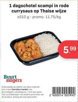 Carrefour Market 1 dagschotel scampi in rode currysaus op thaise wijze aanbieding