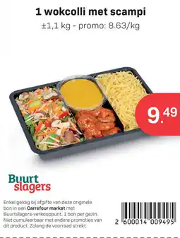 Carrefour Market 1 wokcolli met scampi aanbieding