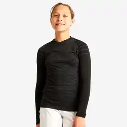 Decathlon THERMOSHIRT MET LANGE MOUWEN VOOR VOETBAL VOOR KINDEREN KEEPDRY 500 ZWART aanbieding