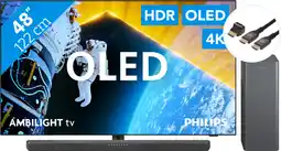 Coolblue Philips 48OLED809 - Ambilight (2024) + Philips TAB6309 + BlueBuilt Câble HDMI aanbieding