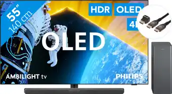 Coolblue Philips 55OLED809 - Ambilight (2024) + Philips TAB6309 + BlueBuilt Câble HDMI aanbieding