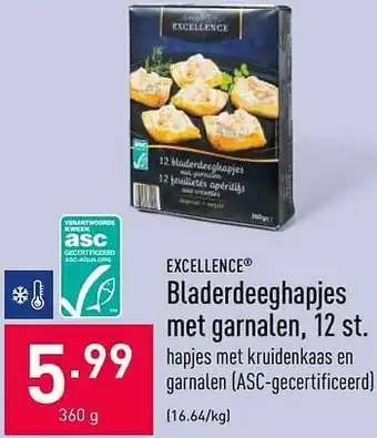 ALDI Bladerdeeghapjes met garnalen aanbieding