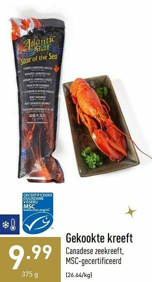 ALDI Gekookte kreeft aanbieding