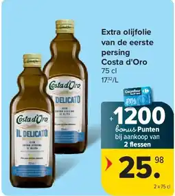 Carrefour Extra olijfolie van de eerste persing Costa d'Oro aanbieding