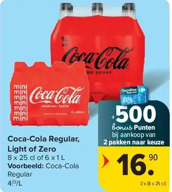 Carrefour Coca-Cola Regular, Light of Zero aanbieding