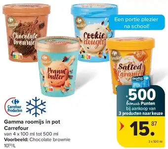 Carrefour Gamma roomijs in pot Carrefour aanbieding