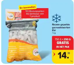 Carrefour Rauwe gepelde garnaalstaarten Ebi aanbieding